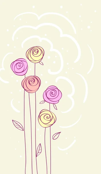 Λουλούδι τριαντάφυλλο κάρτα διάνυσμα φόντο — Διανυσματικό Αρχείο