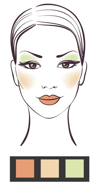 stock image Beauty girl face with makeup illustration