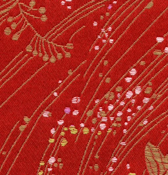 Vermelho dotty tecido fundo — Fotografia de Stock