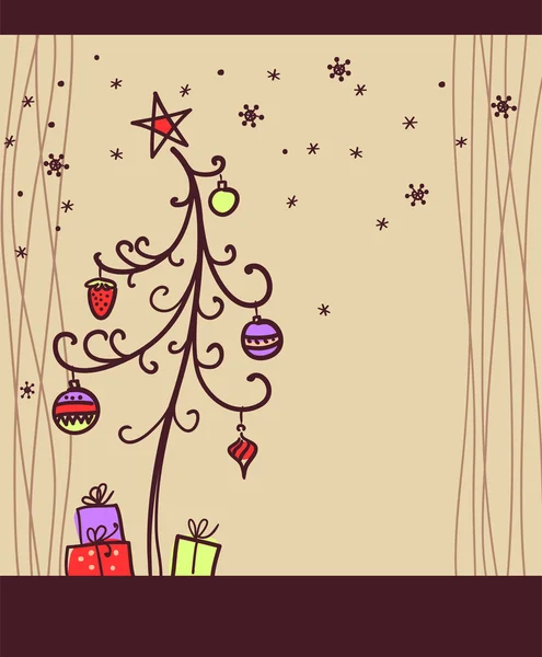 Kerst achtergrond met boom — Stockvector