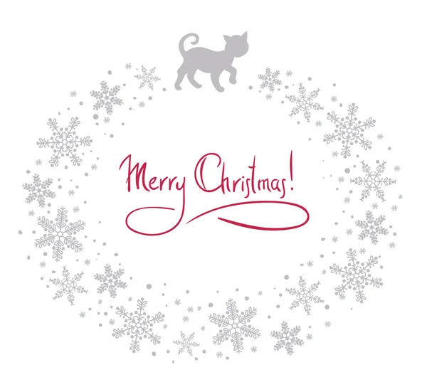 猫とクリスマスの背景をベクトルします。 — ストックベクタ