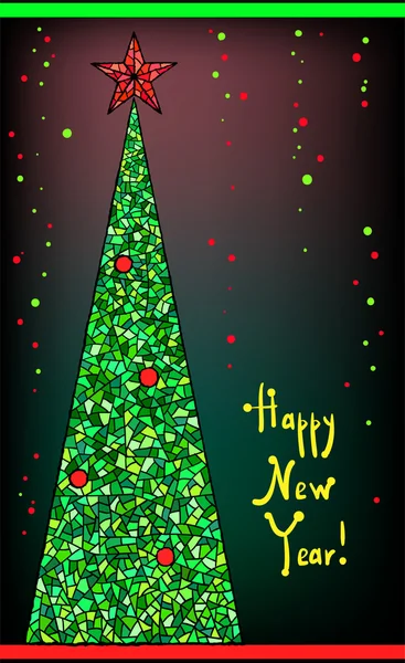 Immagine vettoriale albero di Natale e nuovo anno — Vettoriale Stock