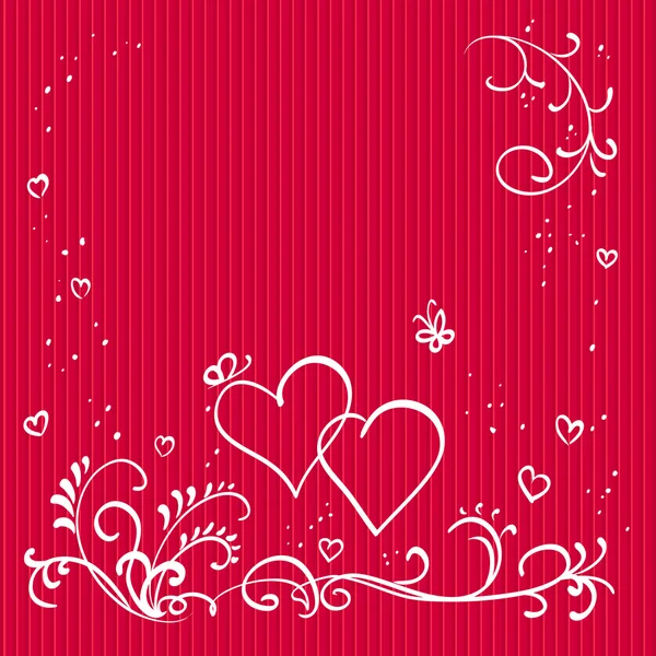 心の赤いバレンタイン背景 — ストック写真