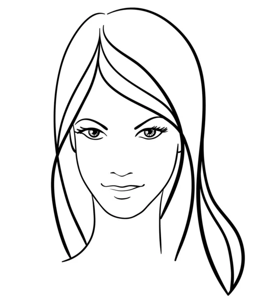 Beauty Girl Face Vector Icon — Stock Vector
