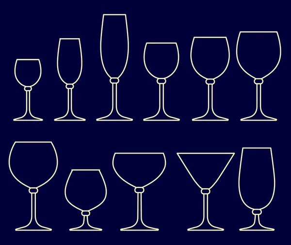 Set Vasos Para Bebidas Alcohólicas — Vector de stock