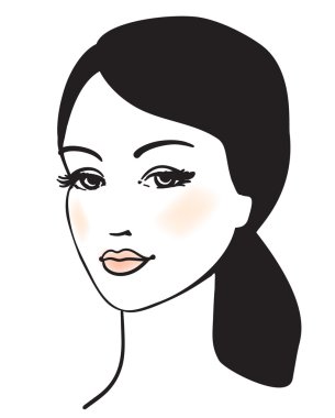 Güzellik kız yüz vektör portre