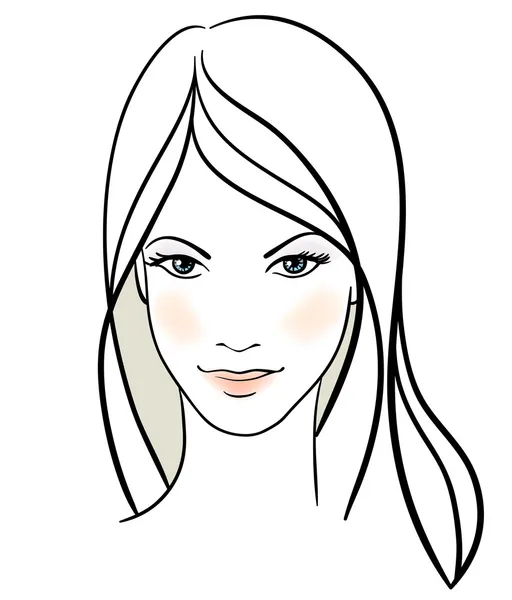 Красуня Дівчина Обличчя Мальована Вручну Модель Моди Векторні Ілюстрації — стоковий вектор
