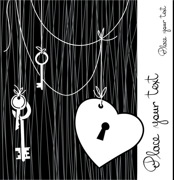 Several keys and a heart-shaped lock