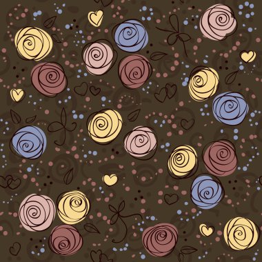 Seamless floral dark vector background clipart