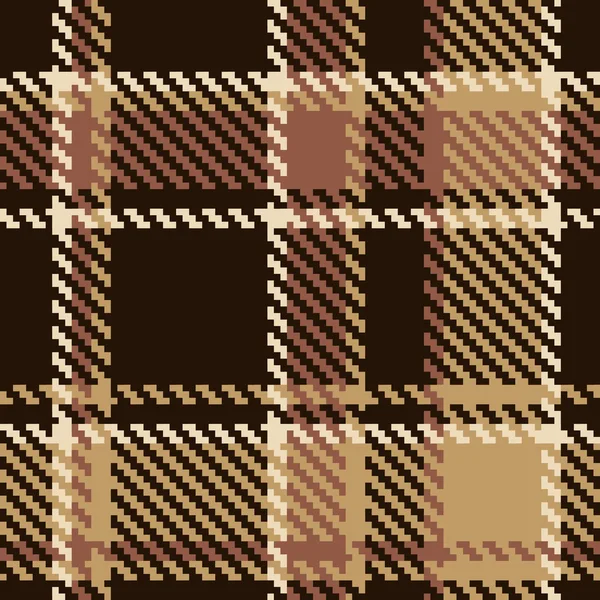 Tartán sin costura marrón patrón abstracto — Vector de stock