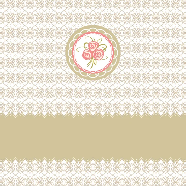 Cute greeting vector card with roses element design for easter o — Stock Vector