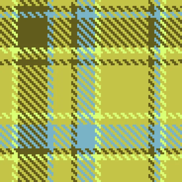 Seamless checkered green blue brown vector pattern — Stock Vector