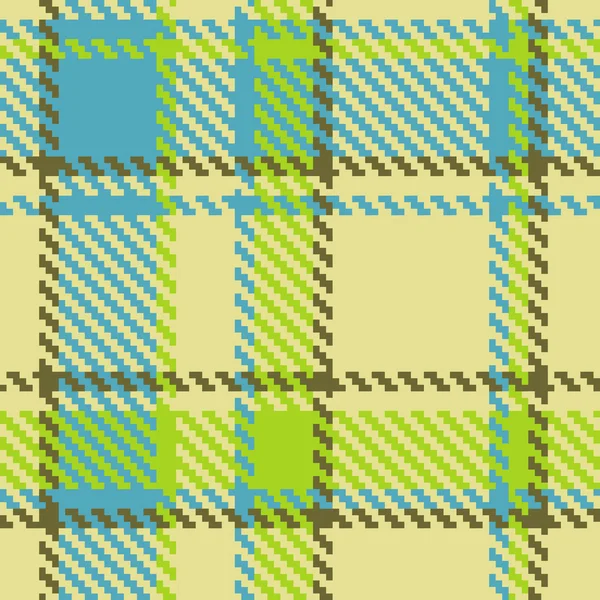 Dikişsiz kareli yeşil mavi kahverengi vektör desen — Stok Vektör
