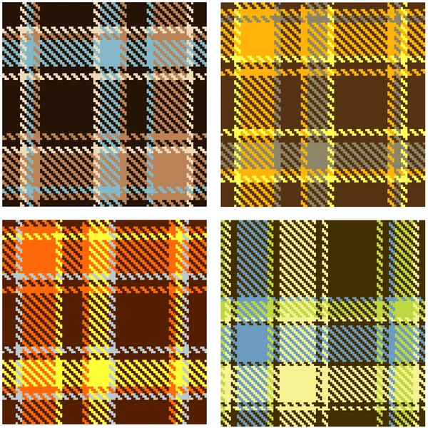 Conjunto de patrón de vectores a cuadros sin costura — Archivo Imágenes Vectoriales