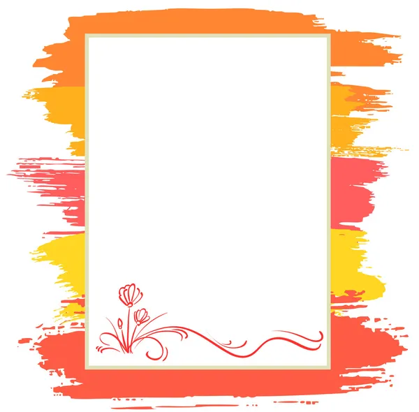 公告窗体与红色花和画笔，矢量背景 — 图库矢量图片