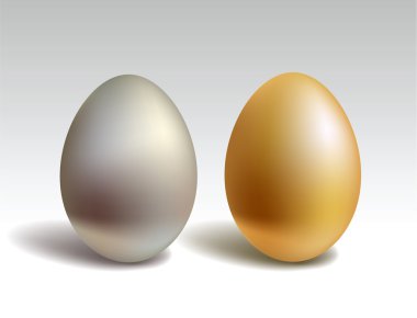 Gold and silver eggs clipart