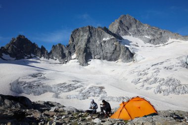 Breakfast in a high mountains clipart