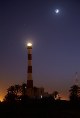 Lighthouse and moon clipart