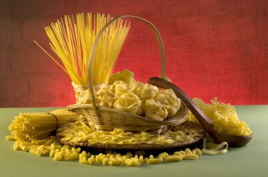 Still life with italian pasta clipart