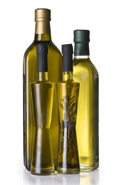 Flasker av olivenolje – stockfoto