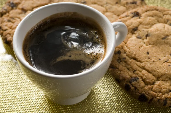 Coffee cup a čokolády cookie — Stock fotografie