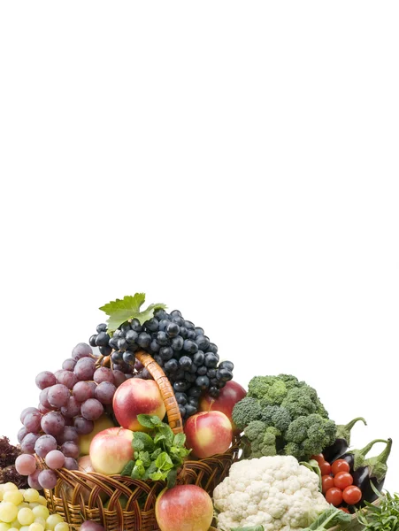 Μεγάλη ομάδα των λαχανικών και φρούτων τροφίμων αντικειμένων — Φωτογραφία Αρχείου