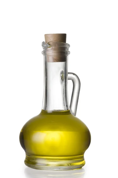 Бутылка Оливкового Масла Изолированы Белом Фоне Вырезкой Пути — стоковое фото