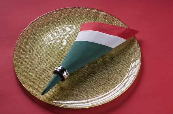 意大利国旗从纸餐巾 — 图库照片