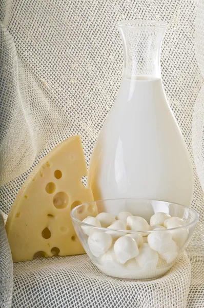 Stillleben mit Milchprodukten — Stockfoto