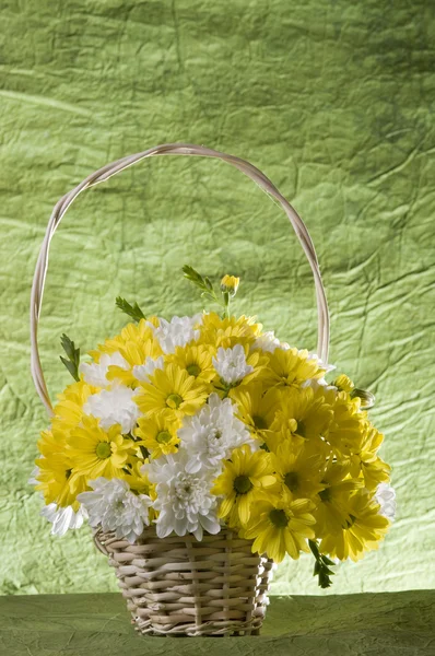 Flowers in basket — Stock Photo, Image