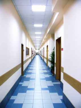 Long corridor at office centre