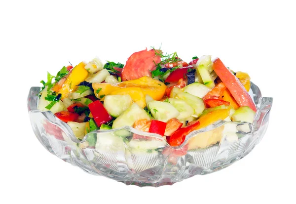 Stock image Salad with vegetables on white background