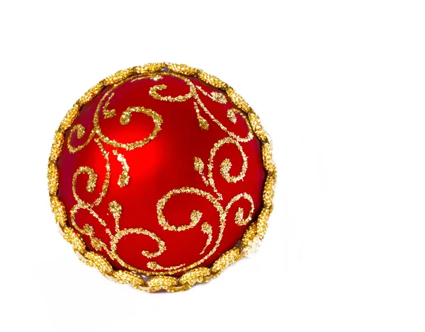 Czerwony matowy Boże Narodzenie ball — Zdjęcie stockowe