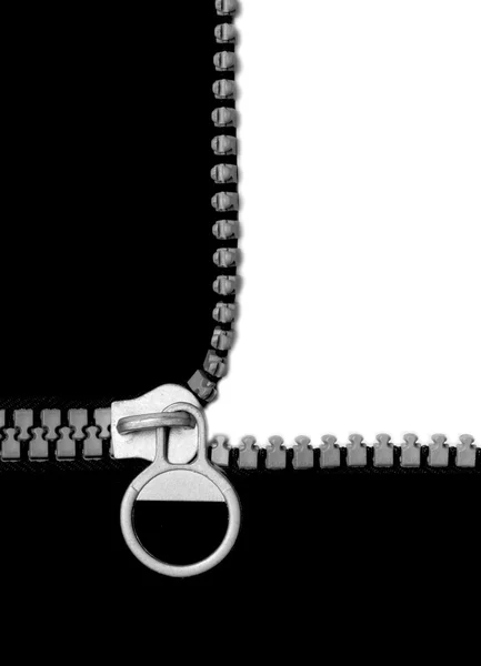 Zipper black and white concept. — Stock Photo, Image
