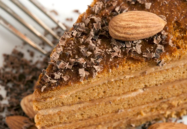 Kuchen mit Mandeln und Schokolade — Stockfoto