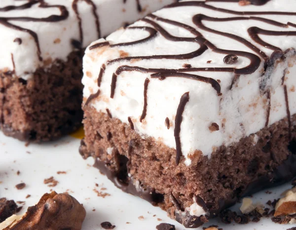 Scheibe leckerer Schokoladenkuchen — Stockfoto