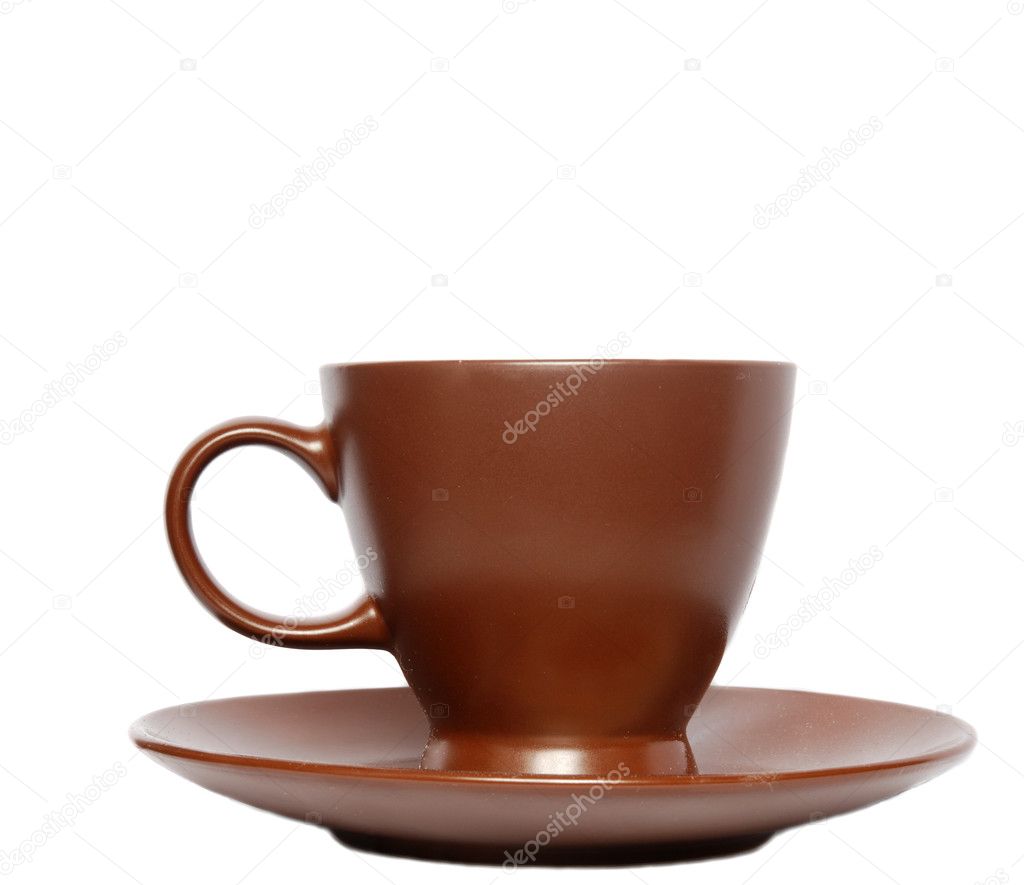 The perfect brown cup with steaming coffee