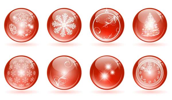Christmas glossy balls — Stock Vector