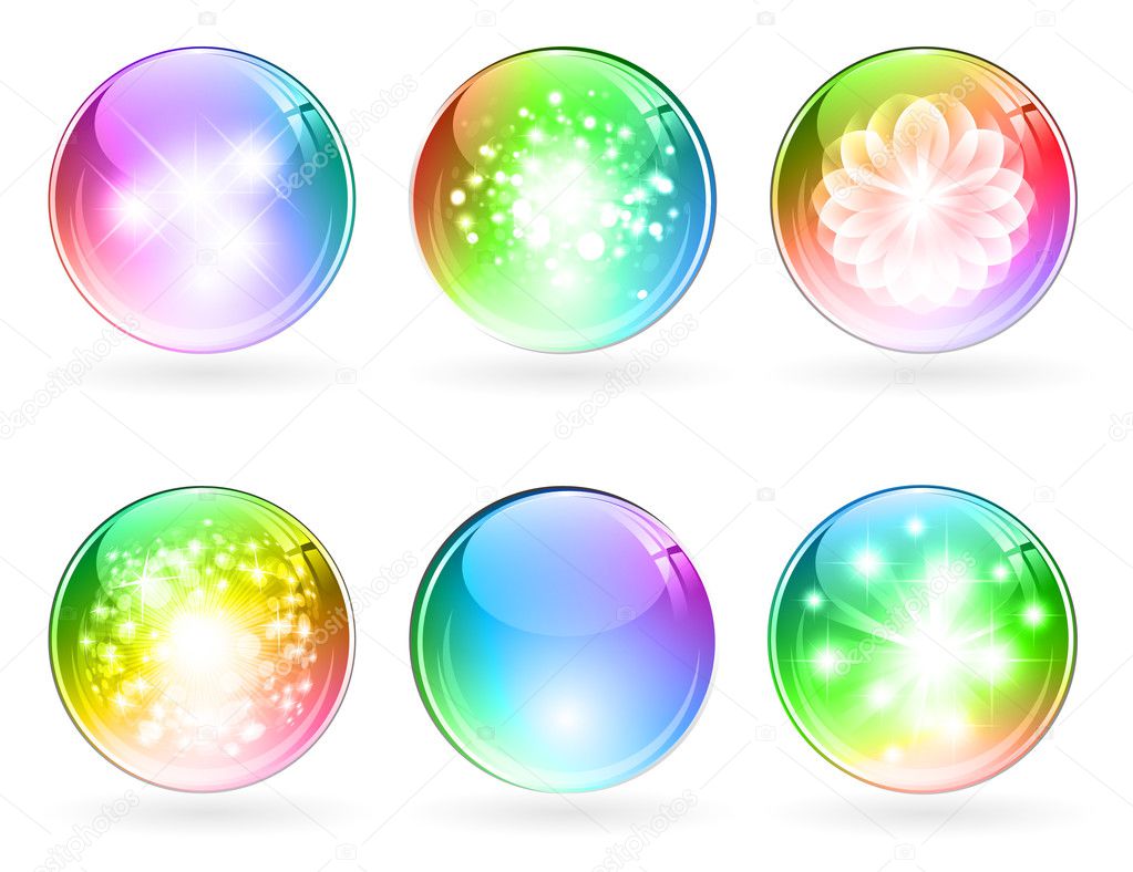 Multicolored glossy balls