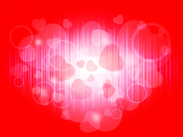 Heller Valentinshintergrund Mit Herzen Und Lichtern — Stockvektor