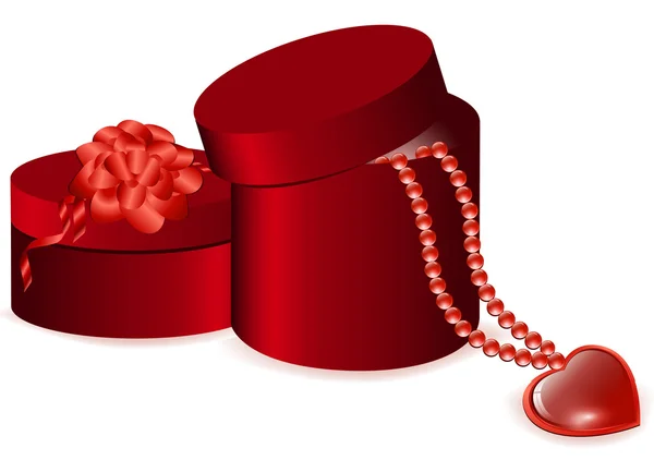 Thème Saint Valentin Avec Coffrets Cadeaux Bijoux Coeur — Image vectorielle