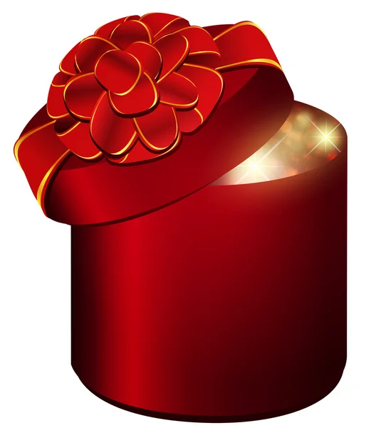Подарочная Коробка Красным Бантом Белом Фоне — стоковый вектор