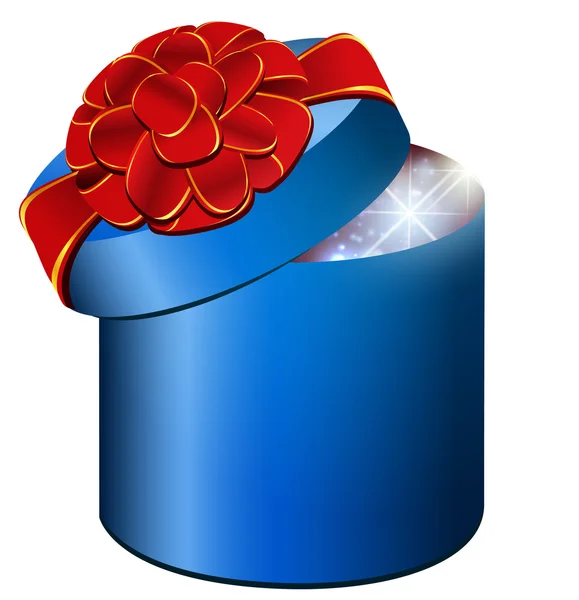 Geschenkbox Mit Roter Schleife Über Weißem Hintergrund — Stockvektor