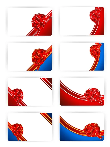 Ribbon Bow Gift Credit Card Templates Size — Stock Photo, Image