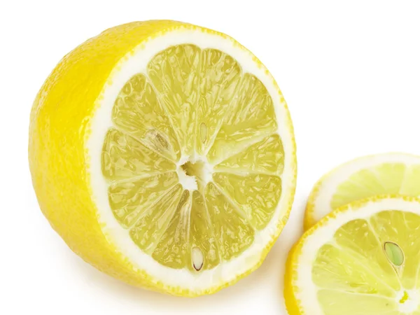 Нарізаний Лимон Білому Тлі — стокове фото