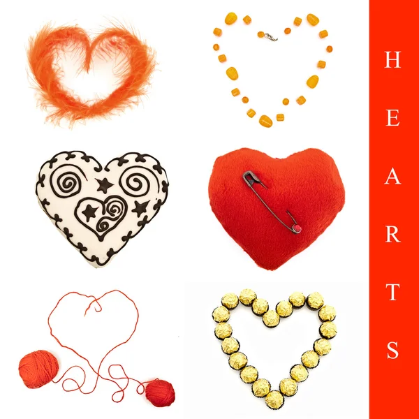 Σύνολο σχήματα καρδιά — Φωτογραφία Αρχείου