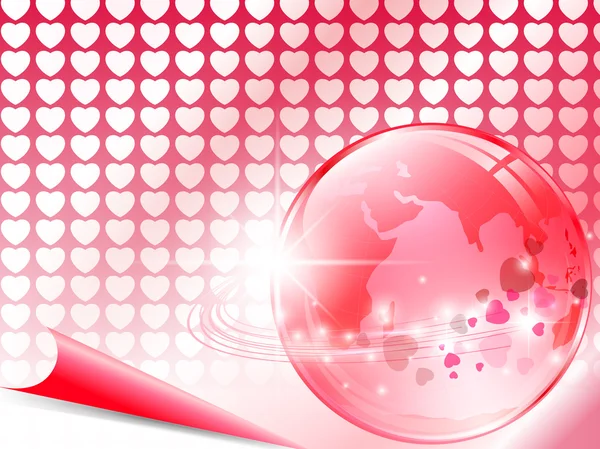 Red Earth Hearts Heart Grid Background — Διανυσματικό Αρχείο