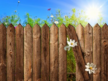 Wooden fence clipart