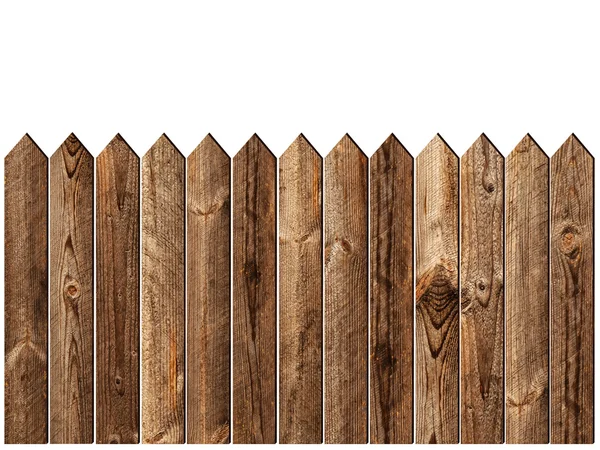 Dřevěný Plot Bílém Pozadí — Stock fotografie