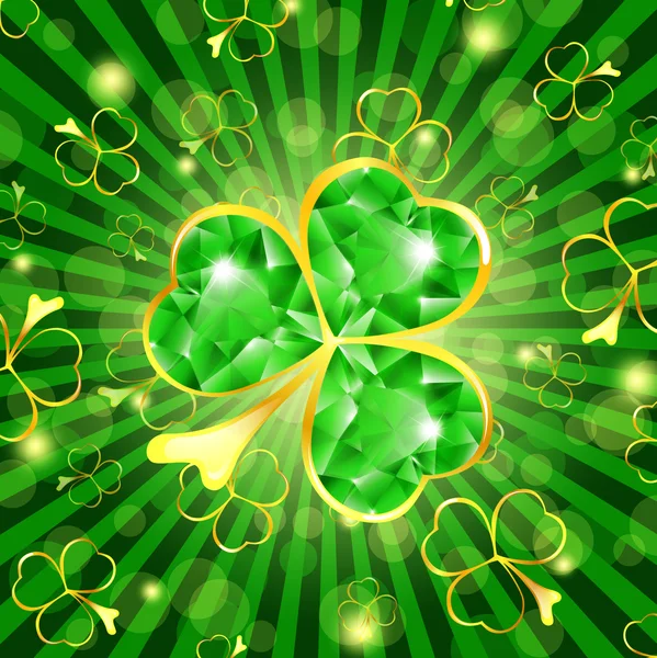 Тема Дня Святого Патрика Смарагдовий Шампунь Зеленому Тлі — стоковий вектор